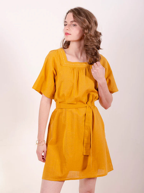 Alexis Mini Dress - Turmeric Dresses Mata Traders 
