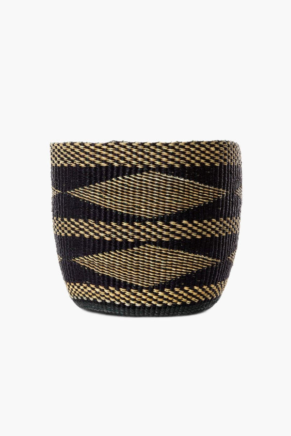 Lace Weave Midnight Woven Bin Baskets Swahili African Modern 