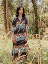 Mata Traders Aditi Wrap Dress Mountain Stripe Dresses Mata Traders 