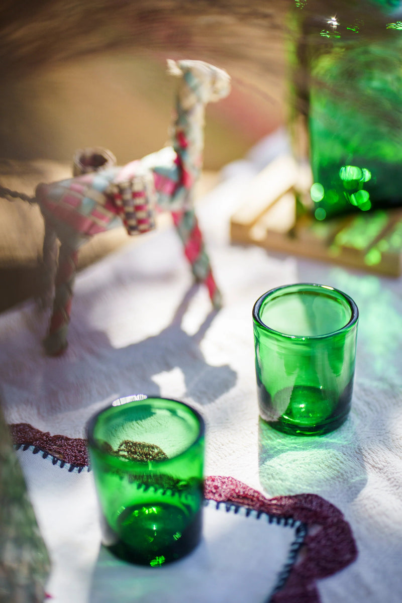 Mini Recycled Glass Set Drinkware Magda Made Green 