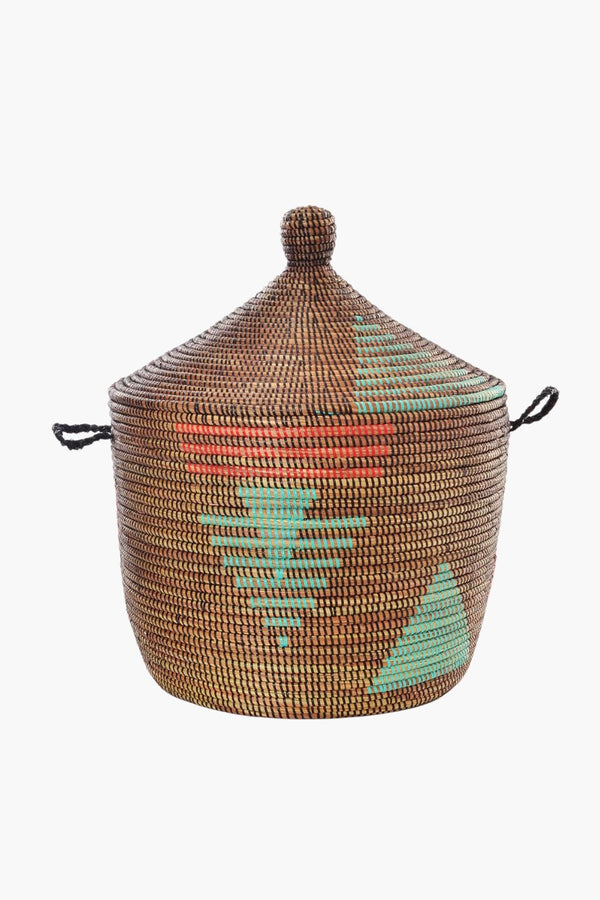 Red and Aqua Design Basket Baskets Swahili African Modern 