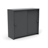 Slider Cabinet Outdoor Storage Loll Designs Charcoal Gray Monochromatic 