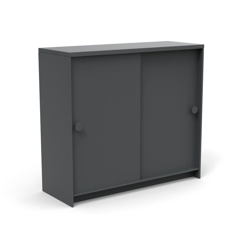 Slider Cabinet Outdoor Storage Loll Designs Charcoal Gray Monochromatic 