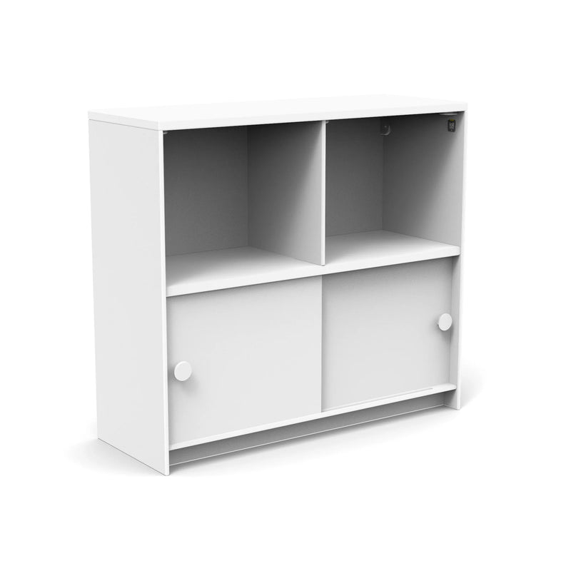 Slider Cubby Cabinet Outdoor Storage Loll Designs Cloud White Monochromatic 