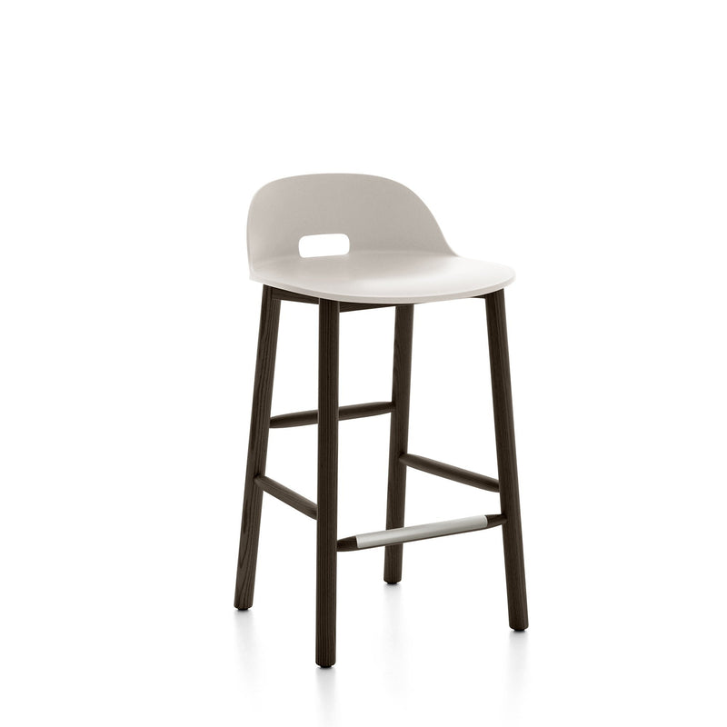 Alfi Recycled Low Back Counter Stool - Dark Ash Furniture Emeco White 