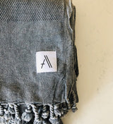 Amante Arete Turkish Throw Towel - Heather Gray Bedding and Bath Amante Marketplace 