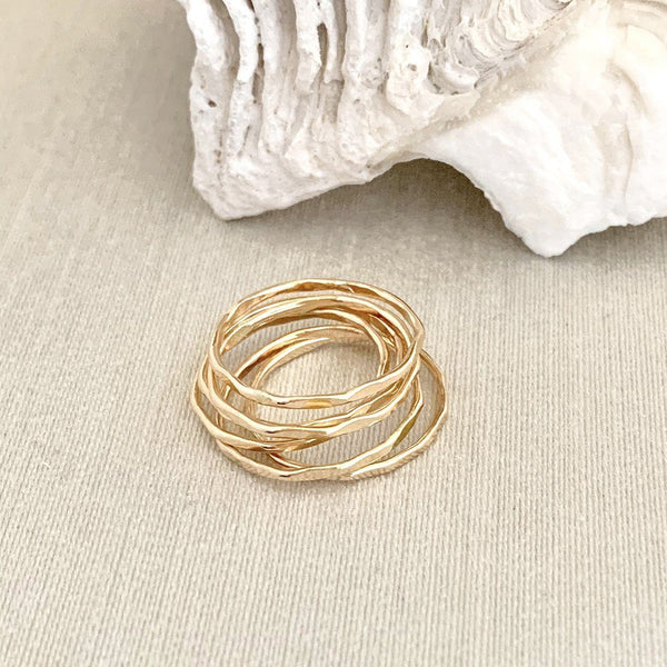 Be Light Recycled Gold Stacking Rings - Set Rings Sara Patino Jewelry 