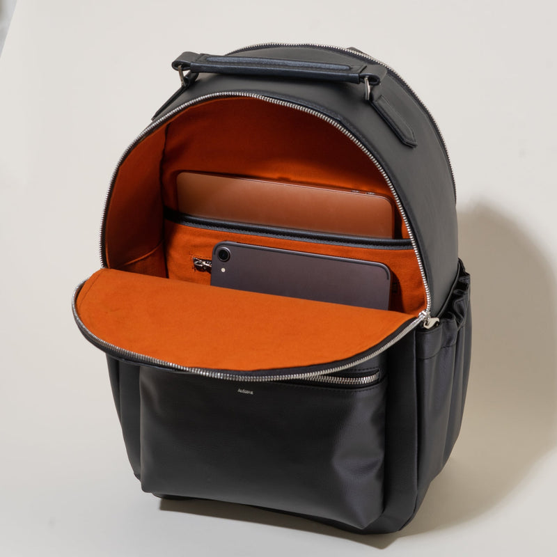 Gala Apple Leather Backpack Backpacks Allégorie Black / Orange 