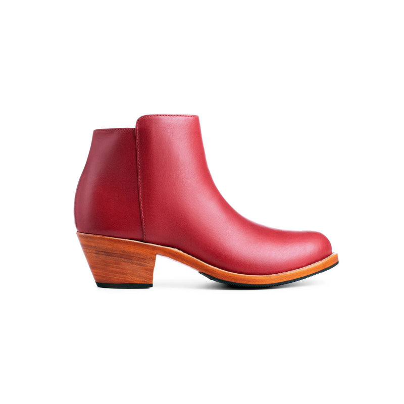 Granada Heeled Leather Boots Boots Adelante Shoe Co. Pomegranate 5 