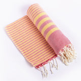 Hilana: Upcycled Cotton Fethiye Blanket Throw - Pink BLANKET THROW Hilana: Upcycled Cotton 