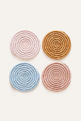 Indego Africa Solid Mixed Set of 4 Coasters Tan Home Decor Indego Africa 