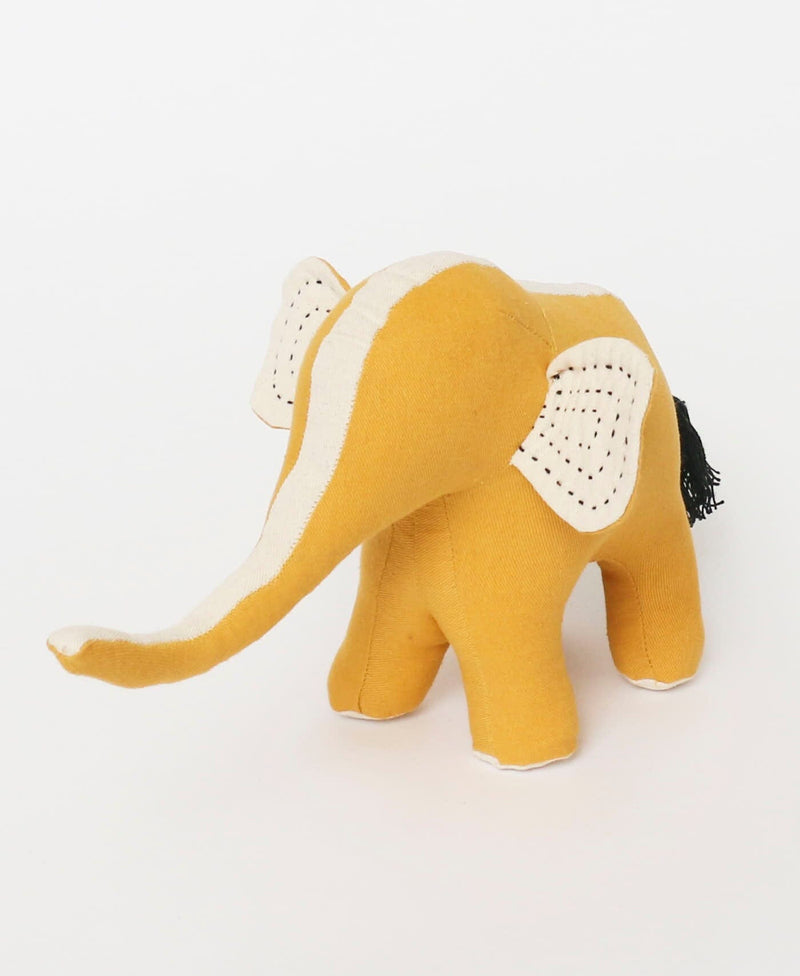 Kantha Stuffed Elephant Toys Anchal Mustard 
