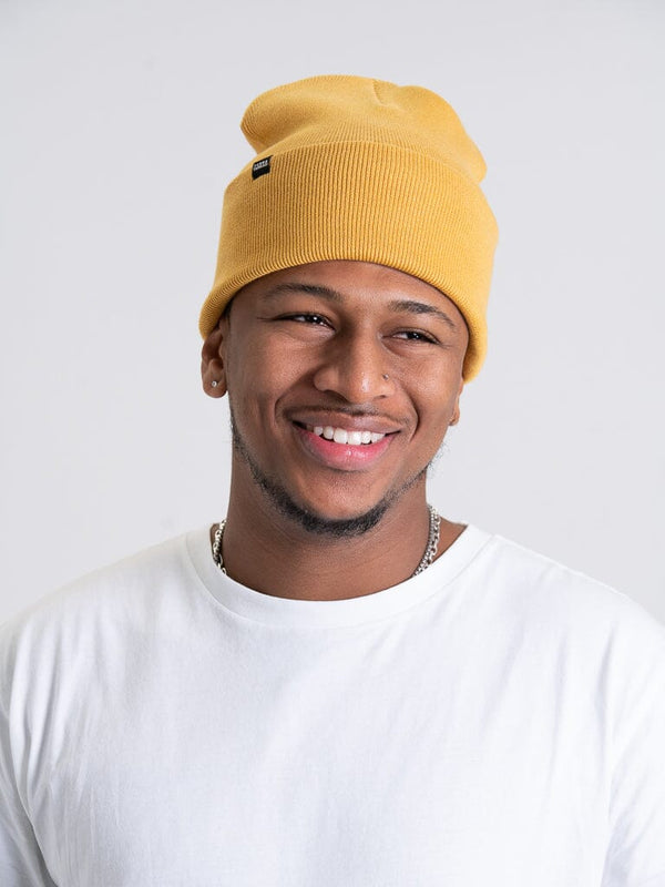 Knitted Unisex Beanie Hats + Visors Terra Thread Mustard Yellow 