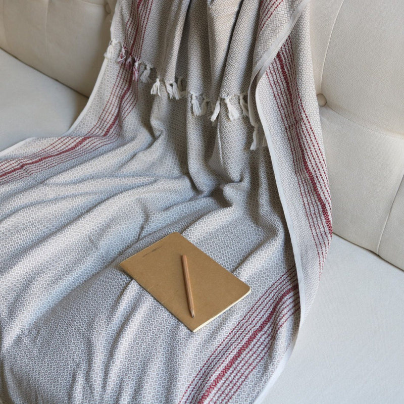 Matia Turkish Blanket / Scarf - Beige Multi Use Textiles Anatolico 