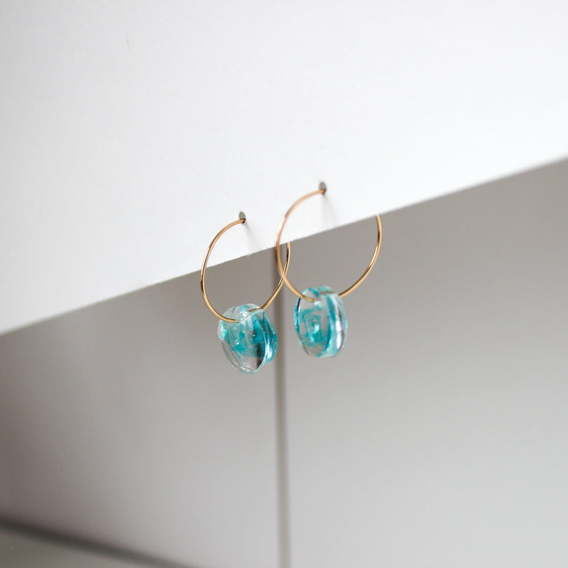 Remi Turquoise Circle Upcycled Mini Earrings Earrings Giulia Letzi + META Jewelry 