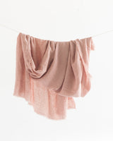 Stone Washed Linen Throw Blanket Blankets Creative Women Blush 
