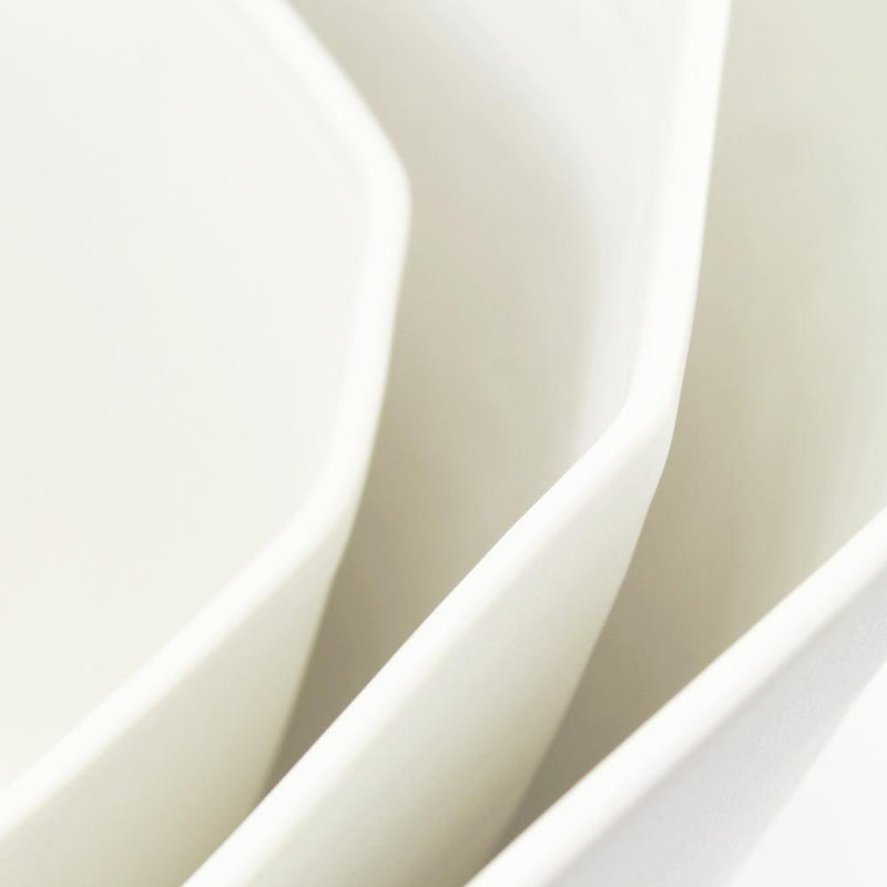 The Bright Angle Nesting Bowl Set - Silk White Satin Matte Tableware The Bright Angle 