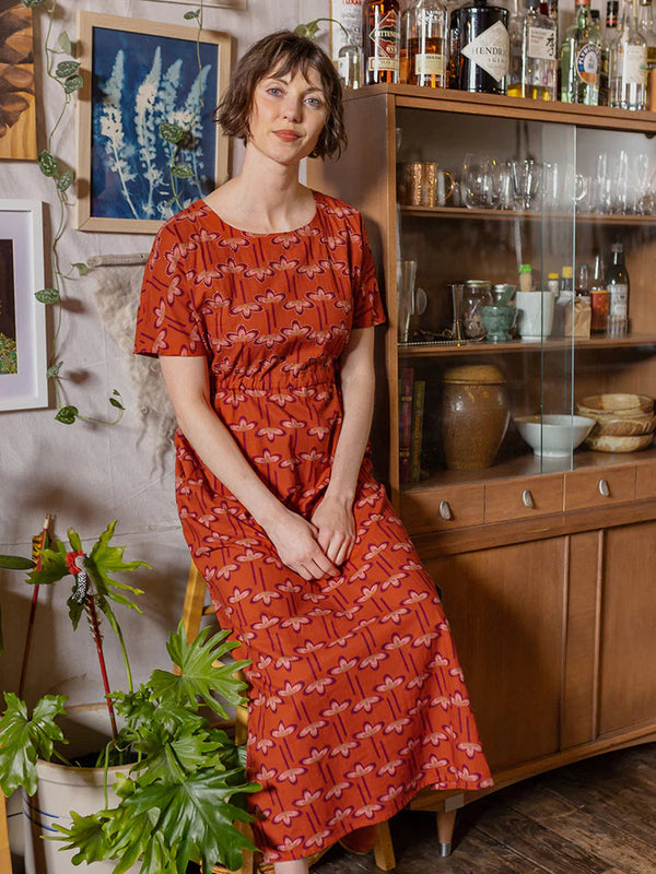 Aimee Maxi Dress - Mod Daisy Spiced Coral Dresses Mata Traders 