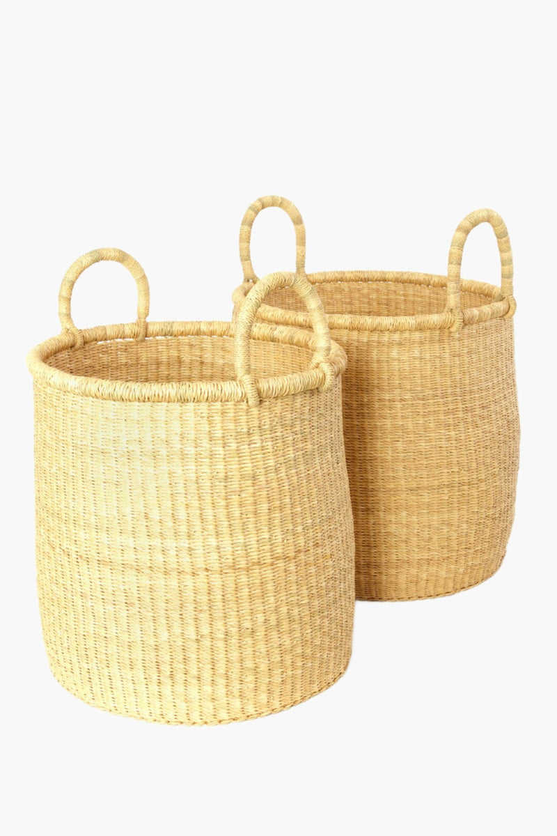 All Natural Elephant Grass Basket Set Baskets Swahili African Modern 