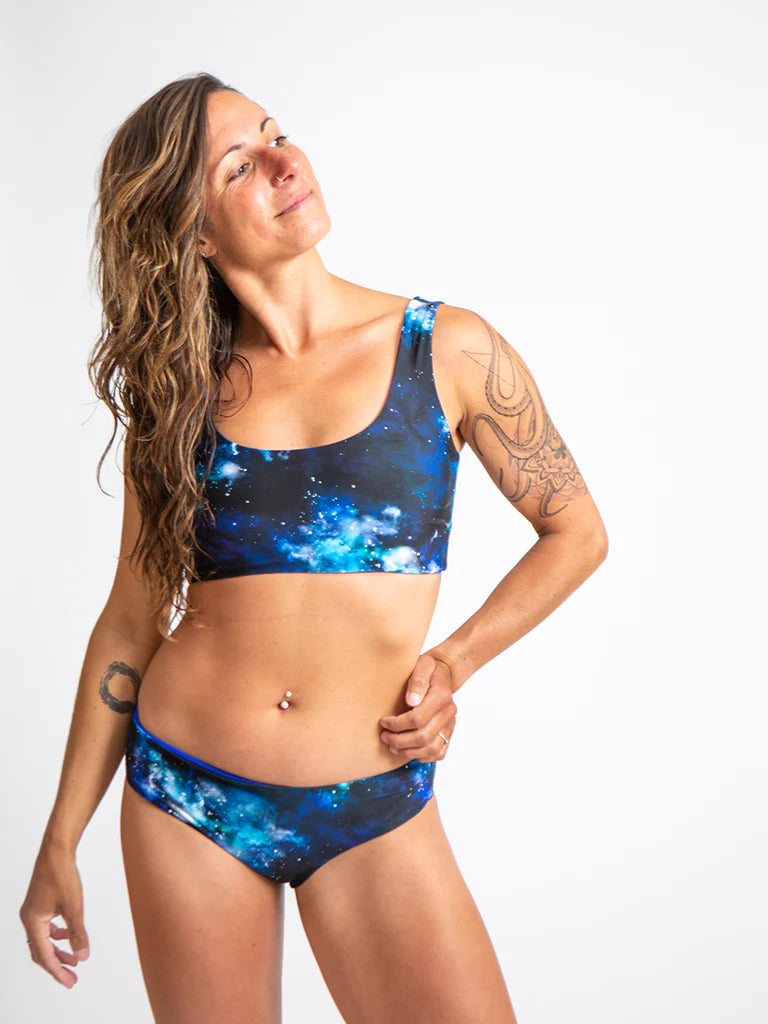Amanda Recycled Reversible Bikini Bottom Swimwear Sensi Graves Inner Stellar / Aurora Blue XS 