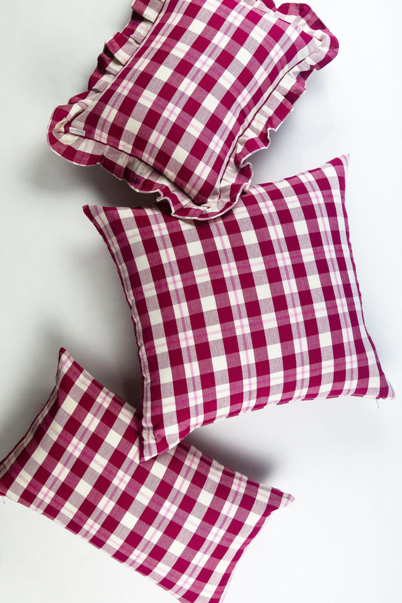 Archive New York Abigaill Ruffle Plaid Pillow Archive New York 