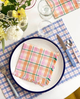 Archive New York Sofia Plaid Placemat in Periwinkle Blue and Pink Kitchen Archive New York 