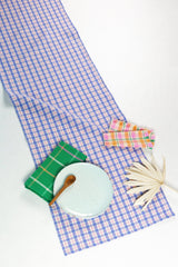 Archive New York Sofia Plaid Runner in Periwinkle Blue and Pink Kitchen Archive New York 