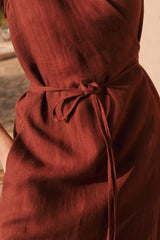 Aurora Mid-Length Linen Dress Dresses AmourLinen 