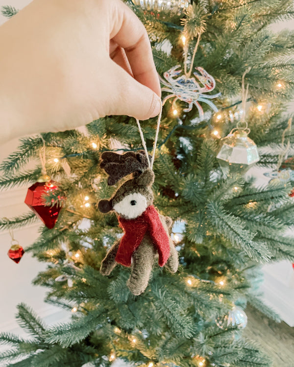 Brown Reindeer Felt Ornament Ornaments Creative Women 