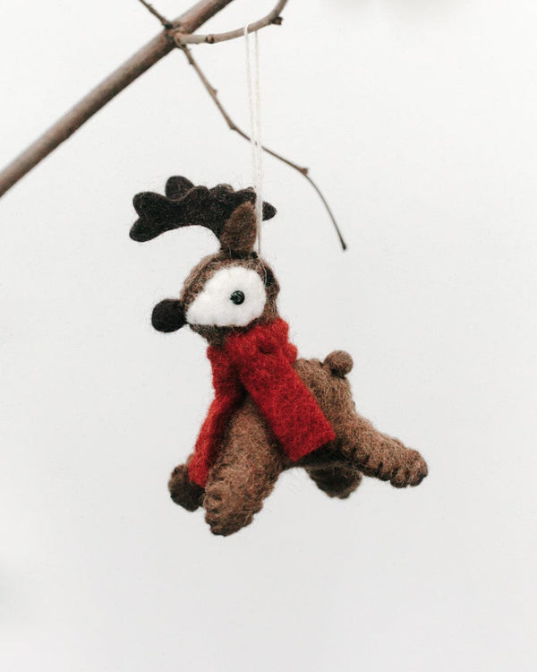 Brown Reindeer Felt Ornament Ornaments Creative Women 