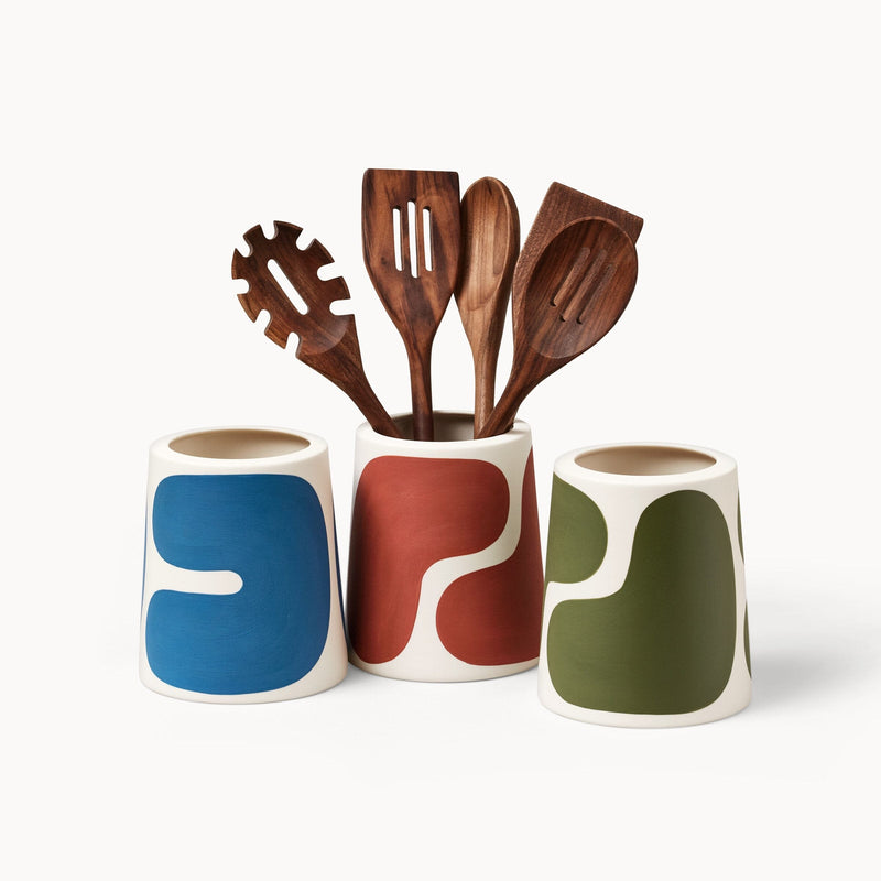 Canyon Color Block Utensil Crock / Vase Food Prep + Storage Franca NYC 