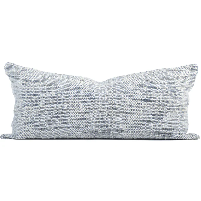 Chunky Wool XL Lumbar Pillow Lumbar Pillows Azulina Home Blue 14" x 36" 