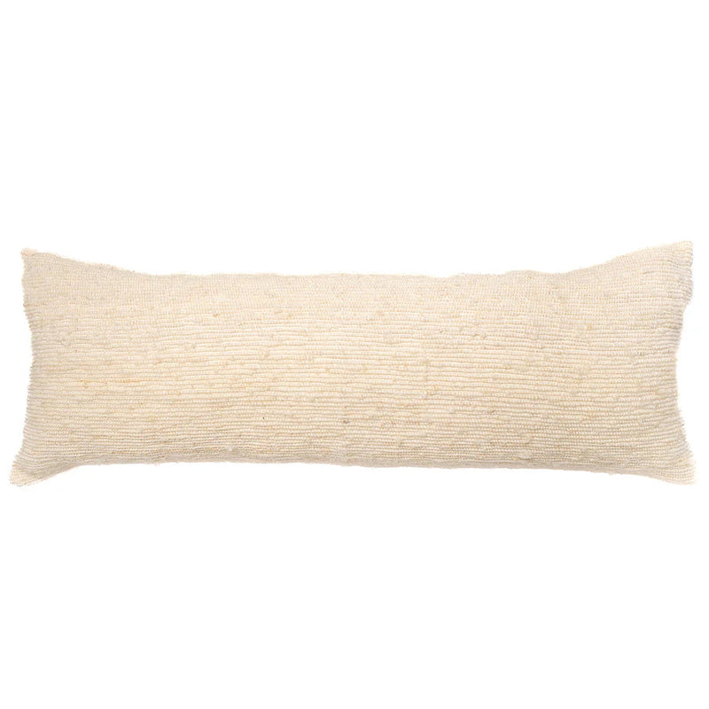 Chunky Wool XL Lumbar Pillow Lumbar Pillows Azulina Home Ivory 14" x 36" 