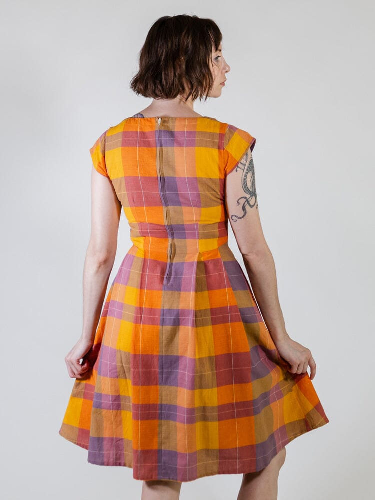 Devonshire Dress - Sunset Plaid Dresses Mata Traders 
