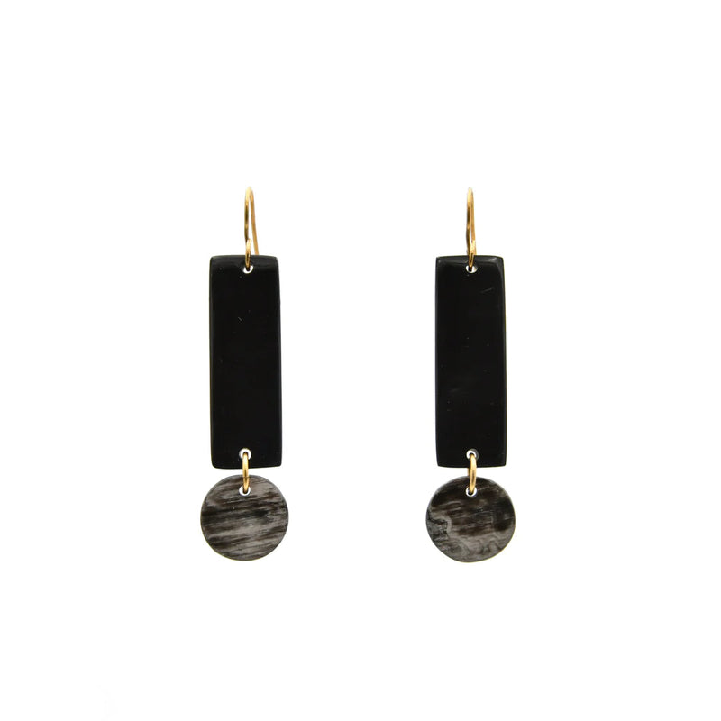 Exclamation Point Horn Earrings Earrings Maadili Collective Black 