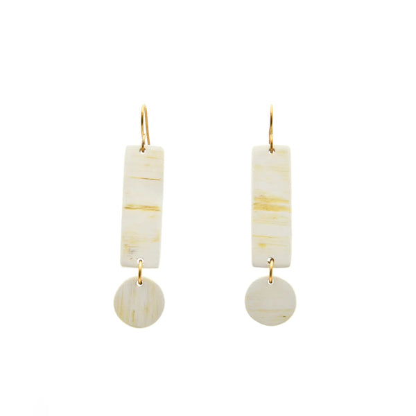Exclamation Point Horn Earrings Earrings Maadili Collective White 