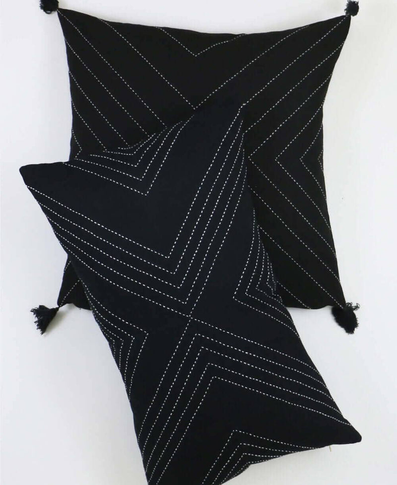 Geometric Stitch Throw Pillow Pillows Anchal 