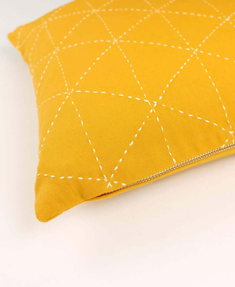 Graph Small Throw Pillow - Mustard Throw Pillows Anchal 