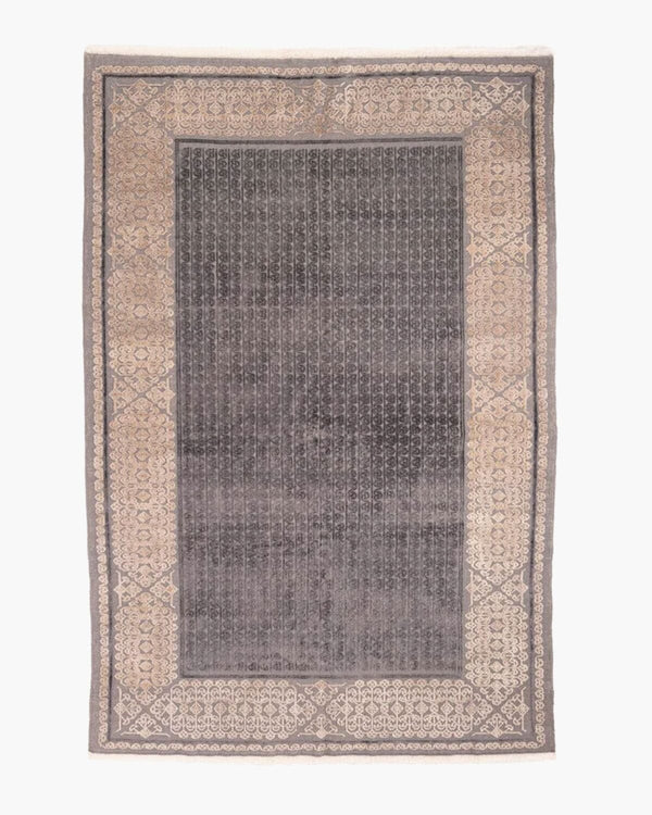 Grey Arabesque Hand-knotted Wool Carpet Rugs Kiliim 