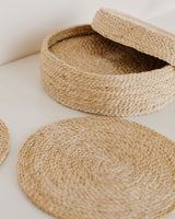 Handwoven Jute Round Placemats Set Table Linens Will & Atlas 