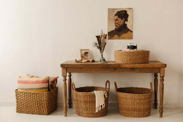Harvest Chatai Weave Rectangle Basket Baskets Will & Atlas 