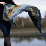 Ichcha Indigo Blue Blockprinted women scarf/wrap - Ocean Ichcha 