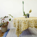 Ichcha Yan - Mustard Blockprint Tablecloth Ichcha 