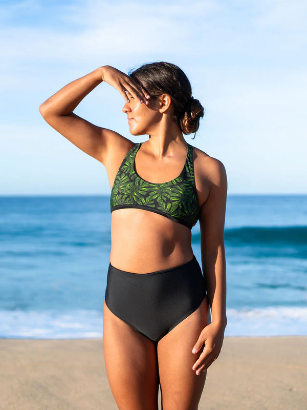 Issy Recycled Bikini Top Swimwear Sensi Graves Palm Leaf XS 