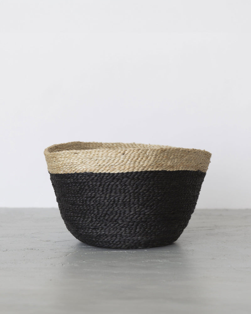 Jute Bowl - Charcoal with Natural Trim Baskets Will & Atlas 