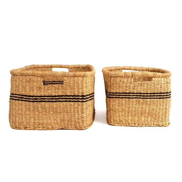 KAZI Modern Catch Alls - Rectangular Striped, Set of 2 Storage Baskets KAZI 