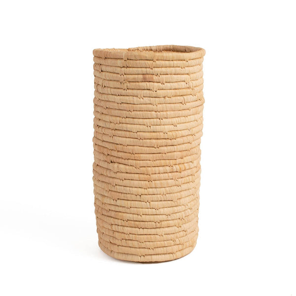 KAZI Stone Vessel - 8.5" Natural Cylindrical Vase Decor KAZI 