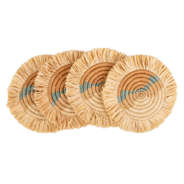 KAZI Woodland Fringed Coasters - Driftwood, Set of 4 KAZI 