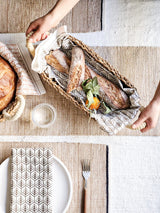 Korissa Savar Bread Basket with White Handle Storage & Organization Korissa 