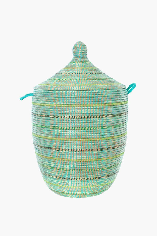 Large Seaside Stripes Laundry Hamper Basket Hampers Swahili African Modern 